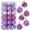 Taeku Palline di Natale, 36Pcs 4cm Infrangibili Albero di Natale Palla Decorazioni Opache Ornamenti con Ganci per Partito di Nozze di Vacanza (Viola)