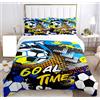 SHUAIG Copripiumino da Calcio,3D set di biancheria da letto per bambini con motivo di Calcio e copripiumino, per bambini, ragazzi, adolescenti. (stile 3, 135x200cm)