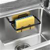 Portaspugna autoadesivo, supporto per spugna da cucina in acciaio inox, porta asciugamani da cucina, organizer per lavandino, gancio da parete per cucina e bagno (argento