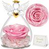 Sunia Regali eterni a forma di angelo per donne, rosa eterna in vetro, regalo per la mamma, regalo di compleanno per donne, regalo di mamma, regalo per la nonna, festa della mamma, Natale, San