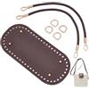 PH PandaHall Kit per Realizzare Borse Uncinetto, 22x10cm Base Ovale per Borsa in Pelle Marrone con 2pz 30cm Manici Intrecciati per Borse in Pelle per Borsetta Borsa da Spiaggia Fai Da Te