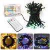 FREEPOWER Catena luminosa a LED da 15 m, 150 LED, luce bianca calda e colorata, alimentata a batteria, con telecomando, timer tremolante, dimmerabile, per interni ed esterni, impermeabile,