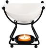 WD&CD Bruciatore lingotto nero di Oli Essenziali Sospeso, Diffusore di Oli Essenzial a Candela Brucia Essenze Ceramica con Aroma Lamp Portacandele Decorazione Casa Camera da Letto Yoga, Nero
