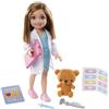 Barbie Carriere - Chelsea Dottoressa, set con bambola Chelsea castana e orsetto di peluche, accessori a tema inclusi tra cui cerotti, strumenti medici e cartellina, 3+ anni, GTN88