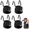 Yilceemy 4 ganci per sollevamento pesi, ganci da polso di alta qualità, cinghie di sollevamento per il polso, per pull-up, fitness, allenamento di forza, allenamento di bodybuilding (nero)