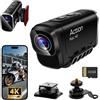SecuraLen Dashcam Moto 4K WiFi Doppia Fotocamera, 6h con 32GB