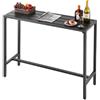 VEVOR Tavolo Alto da Bar per Esterni 120 x 37,5 cm, Tavolino da Pranzo Rettangolare Piano Impermeabile, Struttura in Metallo, Tavolo da Giardino Cortile Terrazza, Bordo Piscina, Soggiorno