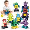 Cooldele robot magnetici STEM per bambini dai 3 ai 6 anni, robot trasformabile impilabile Little Monster con scatola portaoggetti, regalo di compleanno per bambini e bambine dai 3 ai 6 anni