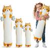 Kekeso Cuscino Peluche Gatto Lungo, Cuscino Corpo Gatto Carino con Ali, Peluche Kawaii Morbido da Abbracciare - Regalo per Bambini a Natale, San Valentino & Compleanno(Giallo, 60cm/23.62in)