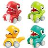 DxxD Macchinine per Bambini Giochi Bimbo 1 2 3 Anni, 4pcs Dinosauri Giocattoli Macchinine Press and Go Cars, Giocattoli Regali Educativi Giochi Bambini Precoci, Regalo per Compleanno di Ragazzi Ragazz