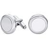 Bling Jewelry Personalizza Gemelli da Polso in Acciaio Inossidabile Tono Argento Lucido con Iniziali Monogramma Classico Solido Rotondo per Uomo Regalo Esecutivo Cerniera Bullet Back Personalizzabile