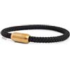 Akitsune Bracciale in nylon Silvus | Spessore 5 mm | Bracciale da donna e da uomo in acciaio inossidabile con chiusura magnetica - oro opaco - nero 18,5 cm