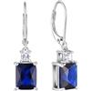 Starchenie Orecchini Donna Sterlina Argento 925 Cubic Zaffiro Zirconi Pietra Portafortuna Orecchini Compleanno Gioielli
