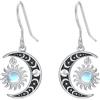 AXELUNA Orecchini sole e luna in argento sterling 925 MoonStone sole orecchini sole luna orecchini sole luna orecchini sole luna gioielli regalo per moglie madre moglie, Argento sterling