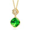 YONVUN Cristallo Zircon Rhombic ciondolo Collana | Placcato oro 18k pietra preziosa rubino smeraldo zaffiro pianeta diamante gioielli regalo per moglie mamma figlia fidanzata