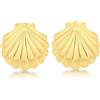 Carissima Orecchini a lobo a conchiglia da donna in oro giallo 9 ct