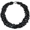 Bling Jewelry Onice Nero Chip Stone Ampia Chunky Cluster Multi Strand Bib Collare Dichiarazione Collana Per Le Donne