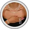 Meteorstarry Set di gioielli Meteorstarry da donna, 3 paia di orecchini in argento 925+collana in argento senza ciondolo+bracciale in argento, gioielli da sposa, set di gioielli per matrimonio, gioielli da donna
