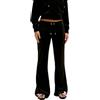 Juicy Couture Christine Low Rise Pants-Sweathose Trainingshose für Sport Freizeit Fitness mit Tunnelzug aus Velour in Versch. Farben Pantaloni Casual, Nero, L Donna