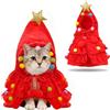 FOSDICK Costume di Natale per gatti di Natale, mantello di Natale con stella e pompon, costume di Natale per gatti e cuccioli, rosso