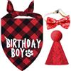 DHSBGWSX Set di compleanno per cani: sciarpa, cappello e papillon - accessori per feste e animali domestici