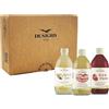 De Nigris 1889 Cofanetto Benessere Aceto Di Mele con Madre Non Filtrato e Biologico, Mela, Melograno & Cocco 3x500ml | Aceto Di Mele Biologico Non Pastorizzato Senza Glutine