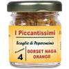 I Piccantissimi - DORSET NAGA ORANGE peperoncino piccantissimo in vasetto da (13 gr) - Scaglie di Peperoncino a lunga conservazione coltivato in Italia (850.000/900.000 Shu)