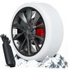 Suriwee Calze da Neve Omologate Italia EN 16662-1 - Snow Sock, Set di 2 Catene da Neve in Tessuto per Auto, Catene Invernali per Auto, Rosso/Bianco (Bianco, S)