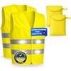 LiveLaif Pack 2 Gilet Alta visibilità Uomo e Donna + 2 Borse | Gilet Running Uomo EN ISO 20471 | Giubbotto per Moto Uomo e Donna | Giubbotto Riflettente | Gilet Sicurezza Emergenza Auto (Giallo)