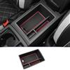 LUWU Compatibile con Audi Q3 F3 2019-2024 2025 Organizer Portaoggetti per Console Centrale Vassoio Q3 F3 Organizer Console Centrale con Tappetino Antiscivolo Accessori Q3 F3 (Rosso)