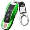 ontto Guscio Cover per Chiave Pieghevole Telecomando per Porsche Macan Panamera 918 911 981 991 Boxster Cayenne Cayman in ABS Plastica Custodia Protettivo Coprichiave Portachiavi 3 Pulsanti -Verde