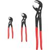 MAXPOWER Set di 3 Pinza Regolabile 175/240/415 mm, Pinze a Giunto Scorrevole Pinza a Pappagallo a Serraggio Piatto per Tubi e Dadi