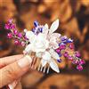 IYOU Pettine per capelli da sposa Fiore di Rosa Foglia di cristallo Accessori per capelli di Perle Prom Copricapo da Sposa per donna