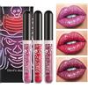 ZDHSOY Set di 3 lucidalabbra glitterati con brillantini, set di rossetti liquidi metallizzati, luccicanti e luccichi, set di rossetti liquidi, lucidalabbra per labbra da donna (set C)