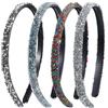 Bremorou 4 fasce per capelli alla moda con strass, per donne e ragazze, con denti, antiscivolo, con strass, accessori per capelli con perline luccicanti