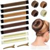 BITEFU 10 pezzi Dutt Maker, cuscino french Twist per donne e bambini, nodo di luna, strumento per lo styling (marrone chiaro, marrone scuro, biondo)