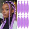 ACUTEBAO Pre-stretched Braiding Hair Professional Easy Crochet Braid Hair 26 Inch 8 Packs Hot Water Setting Soft Synthetic Braiding Hair(66 inch Light Purple, 26 pollici)