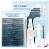 GEMERRY Ciglia Finte Ciuffetti Kit 280 Ciuffi Ciglia 0.07mm C Curl 8-16 mm con Lash Bond and Seal Colla Pinzette Rimuovi Colla er Uso Personale Casa Ciglia a Grappolo Extension Ciglia kit Gemerry(40D-C-Kit)