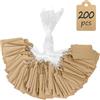 Uniclife 200 Pezzi Cartellini Kraft Prezzi 2,5 cm Etichette Prezzi Scrivibili Etichette Espositive Rosa Etichette di Marcatura Vuote Corde Appese per Abbigliamento Gioielli Forniture Garage e Regali