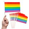 PHENO FLAGS Bandiera dei pirati piccola- 10 pezzi - 12,7 x 20,32 cm - asta della bandiera da 30cm - bandierina con motivo dei pirati per compleanni di bambini e feste di carnevale - in poliestere