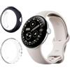 Vanrain Morbida Cover per Google Pixel Watch 4 41mm, 2 Pezzi Custodia Protezione Totale Ultra Sottile Flessibile Cover per Schermo Protettiva con Idrogel Pellicola, Transparent+Nero