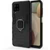 Max Power Digital Cover per Samsung Galaxy A12/M12 con Anello, Custodia Supporto Magnetica Rigida Resistente Antiurto Doppio Strato Protettiva Calamita Bumper Case (Samsung Galaxy A12/M12, Nero)