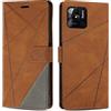 SONWO Cover per Xiaomi Redmi 10C Custodia, Flip Caso in PU Pelle Case Cover Premium Portafoglio Custodia per Xiaomi Redmi 10C, Supporto Stand, Slot per Schede, Marrone
