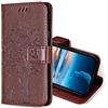 KANVOOS Cover per iPhone 11, Custodia a Libro in Pelle PU con Silicone TPU, Antiurto Flip Portafoglio per iPhone 11 (Marrone)