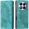 CASEONJAN Cover per Xiaomi Redmi Note 14 Pro 4G, Pelle PU Custodia a portafoglio con scomparti per Slot Schede, Antiurto Flip Caso Cover per Redmi Note 14 Pro 4G (Vintage Verde)