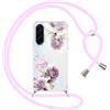 Yoedge Cover con Cordino per Samsung Galaxy A36 5G 6,64, Trasparente Aesthetic Disegni Fiori Custodia con Collana Tracolla Laccio Collo, Sottile TPU Silicone + PC Antiurto Case per Samsung A36,12