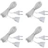ZHIQIN 4 Pezzi Trasparente Prolunga Elettrica 5 Metri Cavo Elettrico in PVC Trasparente 220V Cavo Prolunga Trasparentecon con Spina per Lanterne a LED e Uso Esterno