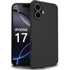 N NEWTOP Cover Compatibile per Apple iPhone 17, Custodia TPU SOFT Gel Silicone Ultra Sottile Flessibile Case Posteriore Protezione Fotocamera Anti Urto Guscio Scocca Colorato (Nero)