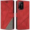 SONWO Cover per Oppo A94 5G / Oppo A95 5G / Oppo F19 PRO Plus 5G / Oppo Reno 5Z 5G Custodia, Flip Caso in PU Pelle Case Cover Premium Portafoglio Custodia per Oppo A94 5G / Oppo A95 5G, Rosso
