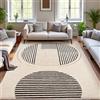 Calore Tappeto Salotto Pelo Corto Lavabile 200x250cm, Morbido Tappeto Camera da Letto Antiscivolo Grande Beige Geometrico Tappeto Soggiorno